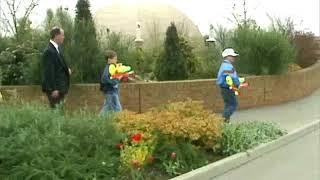 Princes William and Harry with waterguns - rushes