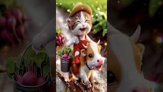 The Happiest Farmer Cat Ever!  #cartoon #animation #cat #funny #motherslove #ai #cute #viralvideo