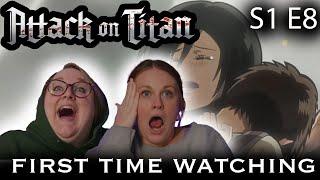 Attack On Titan DUB | S1 E8 |"I Can Hear His Heartbeat: The Struggle for Trost | FIRST TIME REACTION