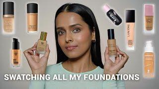 Swatching All My Foundations | My top 15 foundations