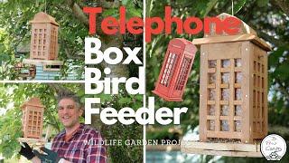 Woodworking British Red Telephone Box Bird Feeder DIY