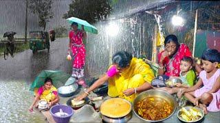 Villlage Life - Heavy Rain And Strom In My Village। Daily Routine Making Breakfast And Lunch In Rain