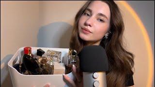 ASMR Perfume Collection Part 1 (tapping, glass sounds, breathing sounds