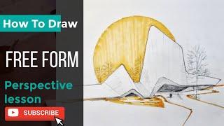 How to Draw Curves in Architecture | Curved Surfaces in perspective | drawing curve