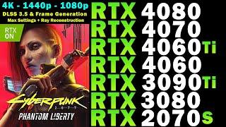Cyberpunk 2077 2.0 | DLSS 3.5 RT | RTX 4080, 4070, 4060 (Ti), 3090 Ti, 3080, 2070 S | 4K 1440p 1080p