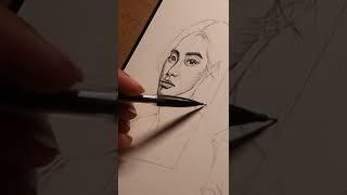 How to draw pretty girl #asmr  #shorts