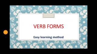 Verb forms with easy learning