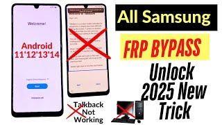 All Samsung FRP Bypass 2025 (100% FREE) Android 12-13-14 Latest Security Frp Unlock Without Pc 2025