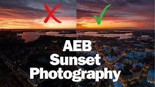 Better Drone Sunset Photo's With AEB Mode On DJI Fly App