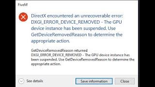FiveM วิธีแก้ปัญหา DirectX encountered an unrecoverable error