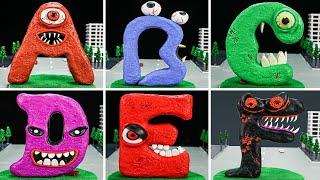  Making ALPHABET LORE MONSTER [A to F] Sculptures with Clay | Alphabet Lore clay