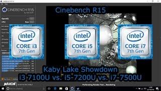 Kaby Lake Showdown! Intel Core i3-7100U vs. i5-7200U vs. i7-7500U - Cinebench R15