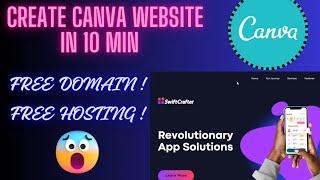 Create CANVA  website free of cost in 10 min