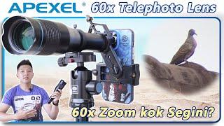 BODY ALUMINIUM!! APEXEL 60x Telephoto Smartphone Lens with Tripod - Unboxing & Review