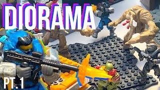 Noble Team VS Flood Tanks! Halo Reach Diorama Tutorial. Halo Mega Bloks Construx. Pt.1