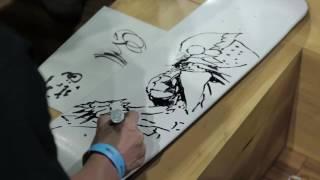 Watch Tsutomu Nihei draw Knights of Sidonia on a skateboard