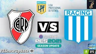 Pes 2021 // River Plate Vs Racing Club // Copa Liga Profesional 2022