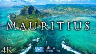 Flying Over the Tropical Island of Mauritius [4K] ️ 1 HR Nature Relaxation + Music & Ocean Sounds