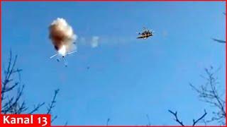 Ukrainian troops shot down Russian Lancet with an FPV drone for the first time