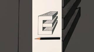 "3D Easy Drawing (One-Point Perspective Tutorial")! #shorts