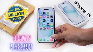 iPhone 15 Unboxing – Flipkart Big Billion Days Sale Unit | Scam ? | Rs.52,392 | iPhone 15 in 2024