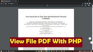 VIEW PDF WITH PHP