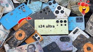 Big Lucky! i Found Galaxy S24 Ultra, iPhone 13 & Much More | Restoration S24 Ultra Cracked