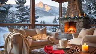 Cozy Cottage in Winter Ambience with Relaxing Snowfall & Crackling Fireplace Sounds 