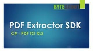 PDF Extractor SDK - C# - PDF To XLS