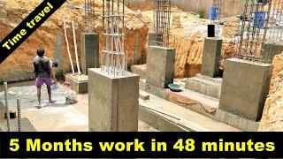 Step By Step Indian 30*40 house construction, time lapse - 5 months work in 48 minutes