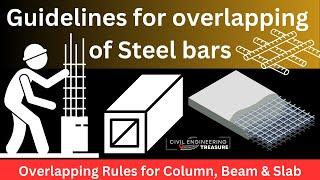 Overlapping rules for steel reinforcement|Overlapping in beams,Columns & Slabs|overlapping guideline