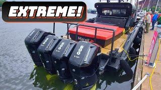 Quad Mercury 600HP V12 Verado. The World's Biggest OB Engines. Powerboat Spotting 1#