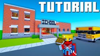 Minecraft Tutorial: How To Make An Elementary School With Full Interior And School Bus