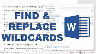Advanced Find & Replace with wildcards in Microsoft Word