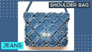 DIY - Сhenille denim clutch bag (english subtitles)