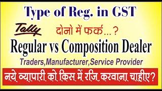 Difference between Regular and Composition Dealer GST | Composition Tax on Service Provider in GST