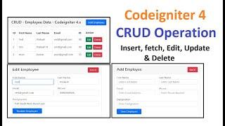 Codeigniter 4 CRUD Operation | CRUD Application in Codeigniter 4