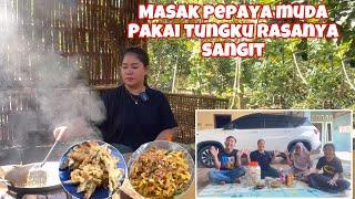 MASAK PEPAYA MUDA PAKAI TUNGKU RASANYA SANGIT SANGIT ENAK⁉️makan sampai melek merem ‼️Oseng Kates