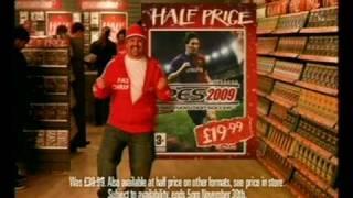Pro-Evolution Soccer 2009 Half Price at Gamestation - Fat Chris Advert