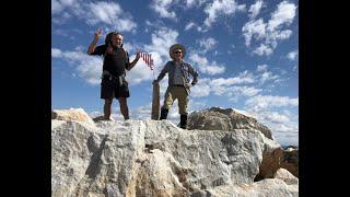 Climbing to the top of Wyoming's Medicine Bow Peak over a snowfield