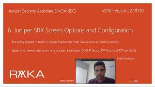 6. Juniper SRX Screen Options and Configuration