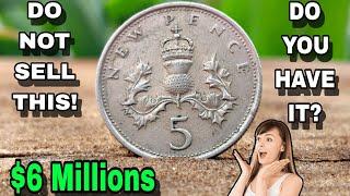 TOP 7 COMMON UK 5 NEW PENCE ONE SHILLINGS COINS WORTH HUGE MONEY THAT COULD MAKE YOU RICH!