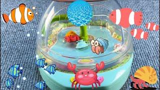 4 Minutes of Satisfaction Unboxing Nemo hermit crab  underwater world Toy Set ASMR | Toy Review