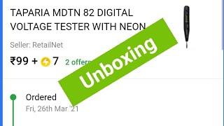 TAPARIA MDTN 82 DIGITAL VOLTAGE TESTER WITH NEON BULBS PACK OF 1 Digital Voltage Tester  #unboxing