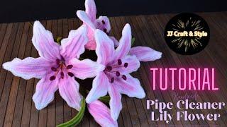 Easy way to make Lily flower with pipe cleaners | Learn how to make flower with chenille wire