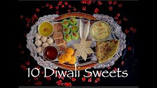 10 Diwali sweets recipes | Diwali sweets at home | Quick and easy sweet recipes | Instant sweet