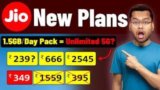 Jio New Plans 2024 after Price Hike & Unlimited 5G Data on 1.5 GB/Day? Jio New Recharge Plan 2024