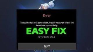 How To Fix Valorant Error Code VAL 5 The Game Has Lost Connection.