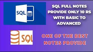 "Master SQL: Complete Notes PDF + Full Tutorial (Step-by-Step Guide)"