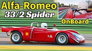 Alfa-Romeo 33/2 Spider (1968) OnBoard at Imola Circuit - 270Hp 2.0-Litre V8 N/A Engine Sound!